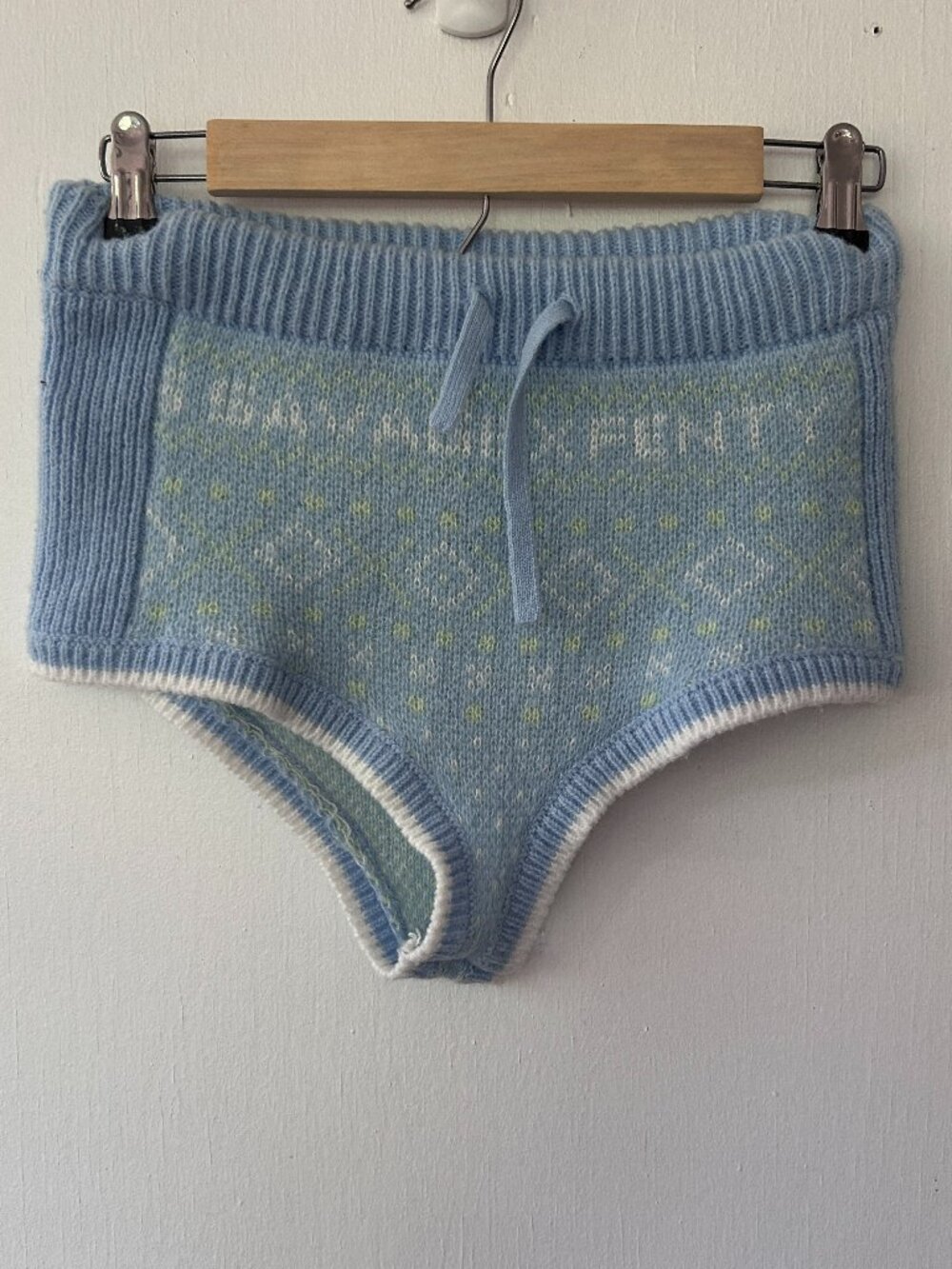 Savage X Fenty Knit Booty Shorts Womens Small Blue Sleep Shorts Sexy Edgy